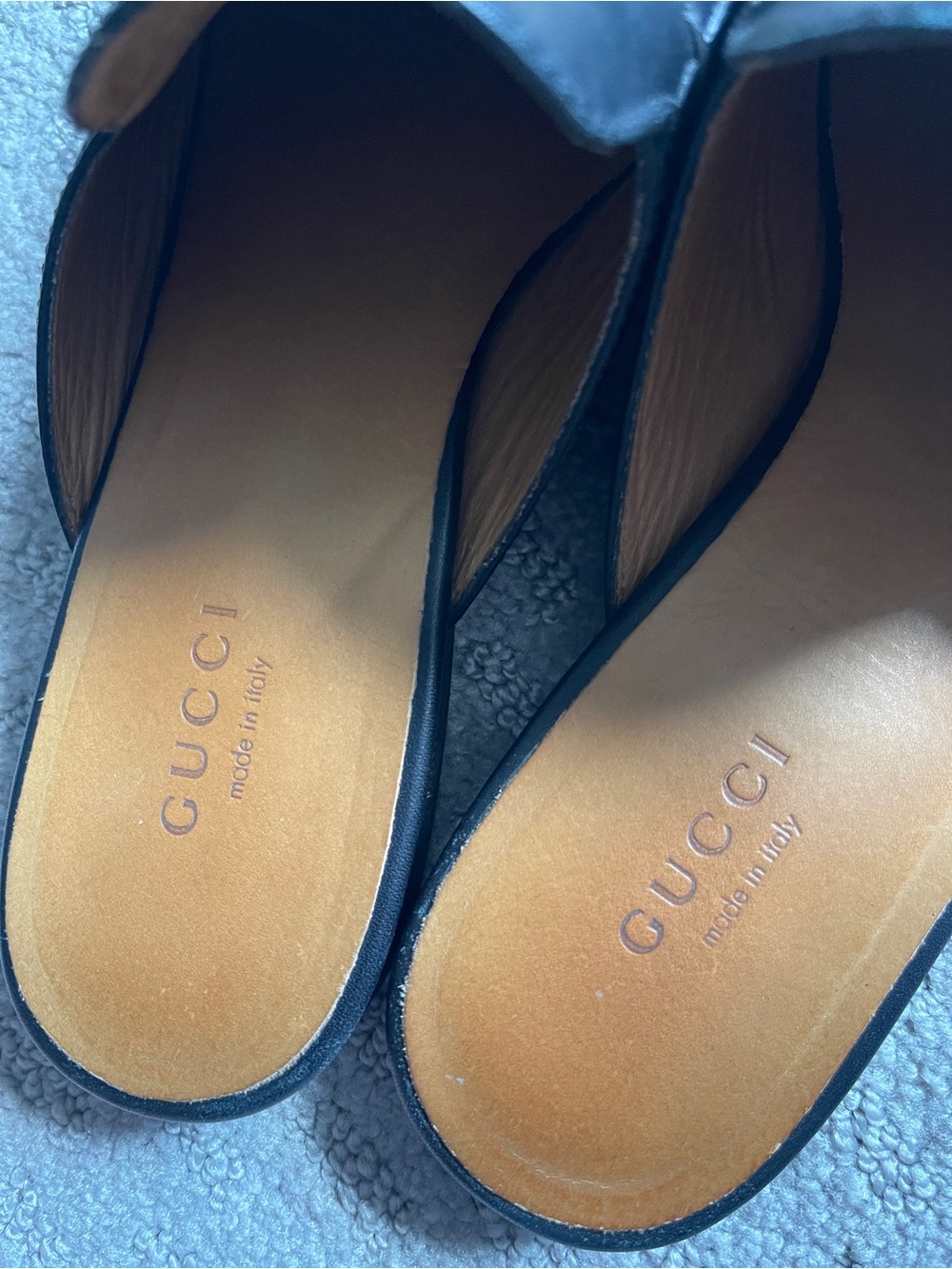 Gucci Black Leather Horsebit Slide Mules with Gold Hardware - Picture 14 of 16